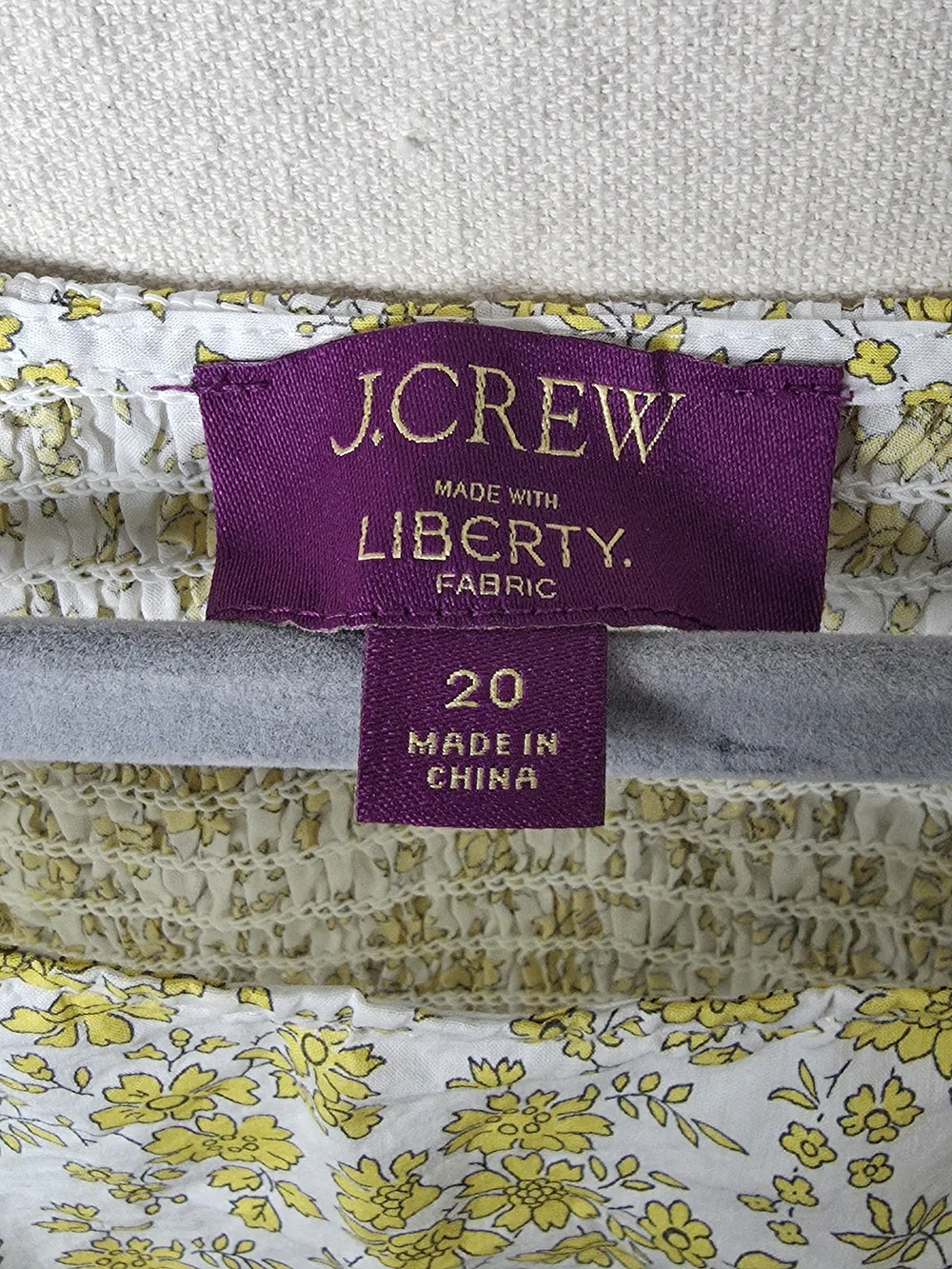 J. Crew White & Yellow Floral Puff-Sleeve Blouse